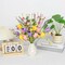 Artificial Spring Flowers 12 Pack Spring Flower Stems 17 Inch Floral Picks with Pink Yellow Purple Tulips Wildflowers for Centerpieces Vases Floral Arrangements Summer Easter Decor